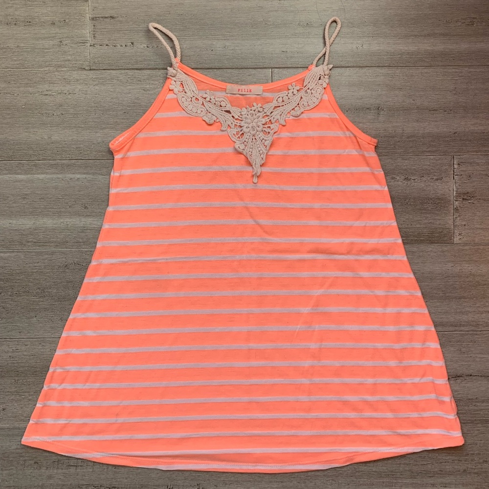 EUC Striped neon top